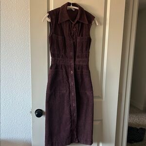 VINTAGE 70’s Sleeveless Brown corduroy Dress
